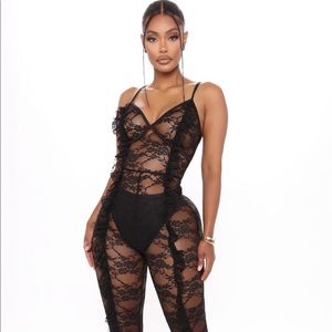 Black Lace Jumpsuit - NWT
